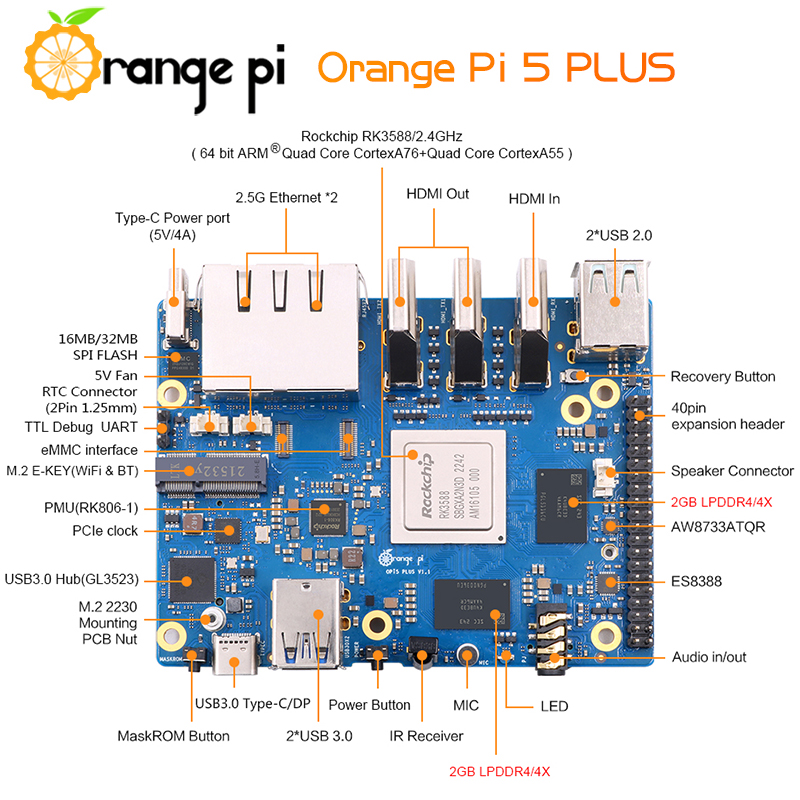Orange Pi 5 Plus, placa de des - Orange Pi 5 Plus 16Gb reseña y precio